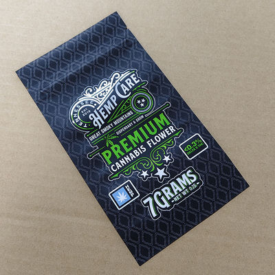 Bolsa a prueba de niños con estampado a cuadros, certificada ISO 8317 EN 14375, conforme a REACH/ROHS