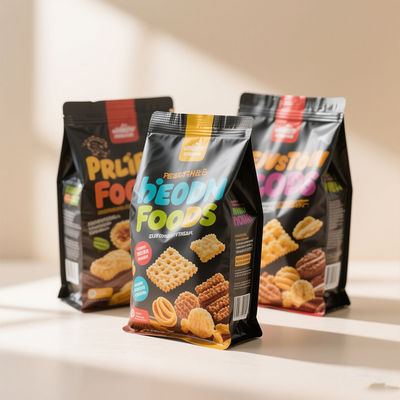 Bolsas Mylar de pie con cremallera resellable | Solución de exhibición en estantería lista para la venta