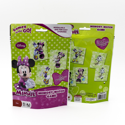 Envases de juguetes reutilizables Bolsas de pie con diseño personalizable para niños y impresión colorida.