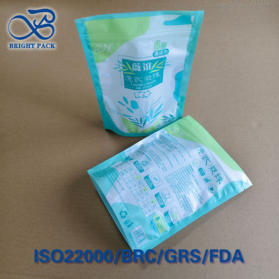 Bolsas Stand-Up Tri-Seal para Cápsulas de Lavado - Cremallera Resellable y Ventana Transparente