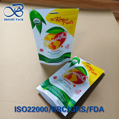 Empaque de rodajas de mango con orificio para colgar - Sellado de 3 lados, barrera contra la humedad y ventana transparente