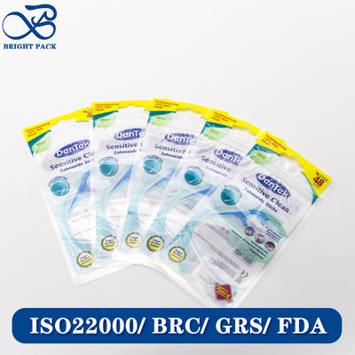 Bolsa de embalaje de plástico de diseño de tamaño personalizado de material laminado con impresión de logotipo para embalaje de hilo dental al por mayor.