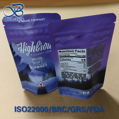 Bolsas a prueba de niños con paisaje nocturno de montaña NFC anti-manipulación base de poliéster 600D