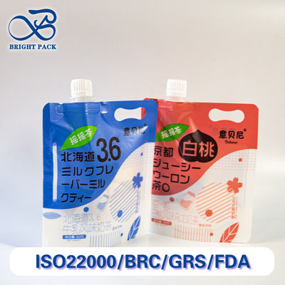 Bolsas de agua de grado alimenticio con mangos para bebidas envases reciclables y a prueba de fugas.