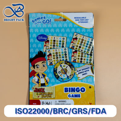 Bolsas de pie con impresión a todo color para embalaje de juguetes, ligeras y rentables.