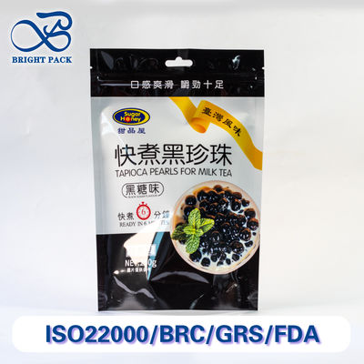 Embalaje de ingredientes de alimentos secos: bolsas de pie resistentes a la humedad con ventanas transparentes.