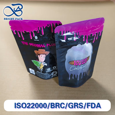 Impresión de alta definición gráficos personalizables bolsas a prueba de niños con ventana visible para envases de productos farmacéuticos.