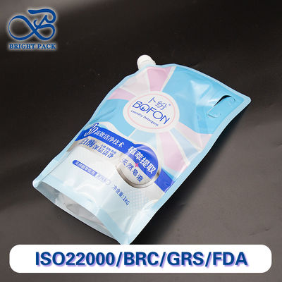 Bolso de chorro duradero y conveniente con mango para el embalaje de detergente de lavandería Impreso a medida Descuentos para pedidos al por mayor.