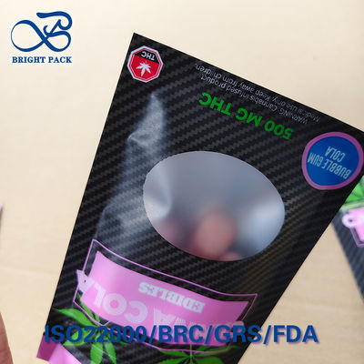 Bolsa con cierre de cremallera a prueba de niños transparente PE/VMPET laminado con sello a prueba de manipulaciones y ventana personalizada