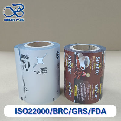 Barrera alta película de rollo de café de 3 capas a prueba de humedad Frescura bloqueo de embalaje para granos de café / polvo tamaño / grosor personalizado