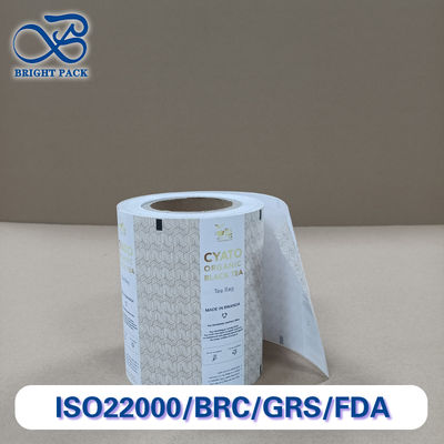 Película de embalaje de té premium de alta barrera de materiales compuestos de múltiples capas Cerradura de frescura a prueba de humedad / oxígeno para bolsas y bolsas de té Tamaños y impresión personalizados Certificado SGS / FDA