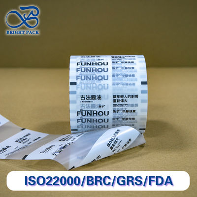 Película en rollo para envasado de salsa a prueba de fugas con superficie esmerilada personalizable transparente