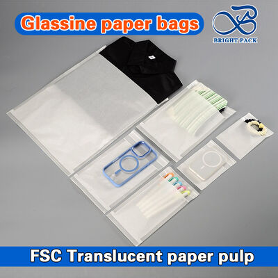 Bolsas de Papel Glassine Translúcido 100% Biodegradable con Impresión Personalizable y Cierre Autoadhesivo para Empaque de Ropa