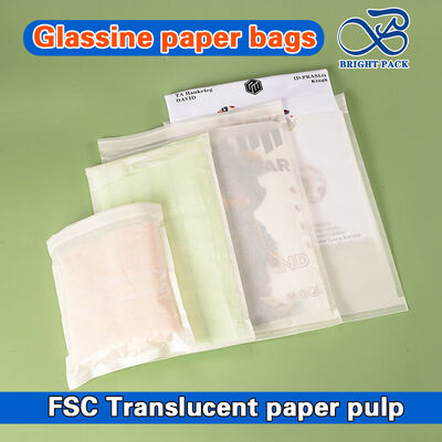 Bolsas de papel glassine personalizadas e biodegradables con sello autoadhesivo para embalaje ecológico