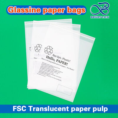 Bolsas de papel de vidrio encerado translúcido impresas a medida, reciclables y 100% biodegradables, bolsas de vidrio de fondo plano