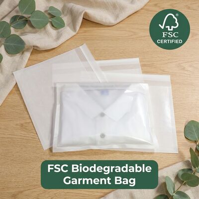 Bolsas de papel de vidrio de lujo para el embalaje de ropa plástico reciclable ecológico libre para fábrica personalizada certificada de la UE
