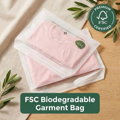 Bolsa de papel de vidrio translúcido biodegradable para embalajes de prendas impresas a medida