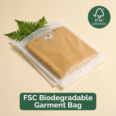 Bolso de vidrio para ropa Reenchufable Embalaje de ropa Eco-amigable Manga de prendas de vestir plástico libre de certificación reciclable