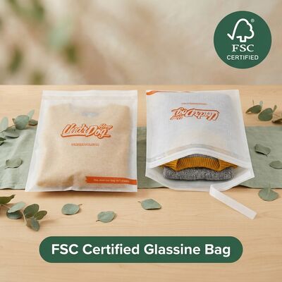 Libres de plástico lujo reutilizable bolso de vidrio embalaje de ropa reciclable Eco prendas de vestir prenda de vestir moda para certificación a prueba de grasa