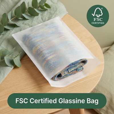 Bolsa de vidrio verde de plástico cero Ropa de lujo Ropa ecológica Embalaje de ropa compatible con la UE Bolso de ropa para OEM certificado