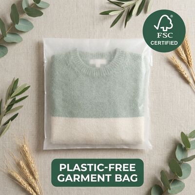 Bolsa de vidrio de plástico de lujo Zero Eco-consciente Verde para ropa reciclable Certificada Embalaje de ropa Ropa compatible con la UE