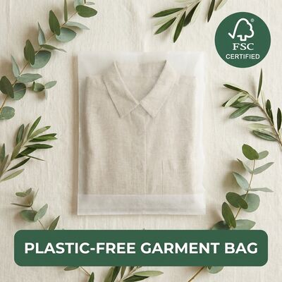 Bolsa de vidrio de lujo con certificación sostenible Embalaje de prendas de vestir ecológico reciclable Impresión digital de piel OEM