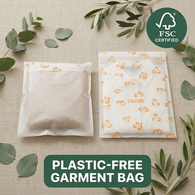 Bolsa de vidrio transparente de 40 gramos Ecológico para certificación Reciclable para prendas de vestir Embalaje de ropa translúcido Fabricante UE a granel