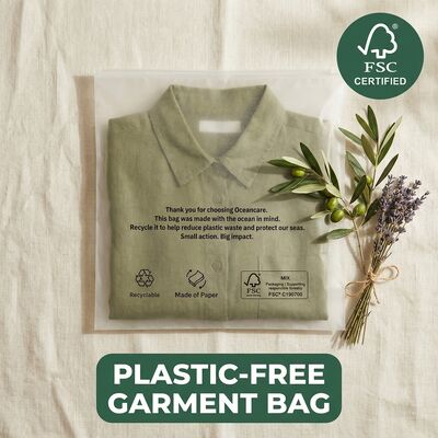 Bolsa de vidrio biodegradable para el hogar Compostable envasado de ropa Eco ropa bolso de ropa para certificación a prueba de grasa reciclable