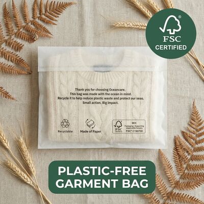 Embalaje verde Bolsa de vidrio Ropa ecológica Cero ropa de plástico Cumpliendo con la UE Bolso de ropa para reciclable certificado EE.UU.