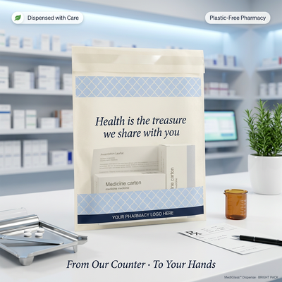 Farmacia Bolsas de distribución Bolsas de papel recubiertas de cera Bolsa de medicamentos FDA Alimentos seguros Reciclable Ecológico Gravura Impresión juguetes sexuales