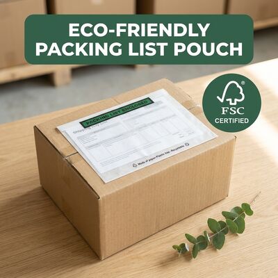 Cartera de documentos de envío de vidrio libre de plástico biodegradable ecológico reciclable certificado FSC cartera cerrada personalizada a granel