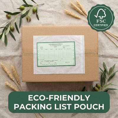 Nota de entrega de vidrio sobre libre de plástico biodegradable FSC certificado lista de embalaje sostenible billetera reciclable Eco OEM