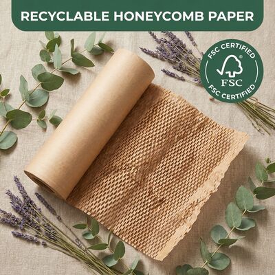Papel Kraft reciclable de color blanco y respetuoso con el medio ambiente, papel de panal de miel, papel de almohadilla, envoltorio a prueba de grasa para envases de regalos