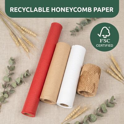 Papel biodegradable de panal de miel para cerámica Artwork envío de artículos frágiles - Amortizador ecológico y embalaje protector