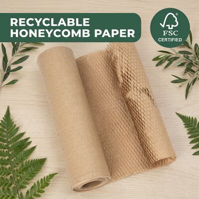 Papel Kraft de panal de miel Eco-amigable reciclable compostable Revestimiento de amortiguación para cosméticos Rollo de productos de joyería