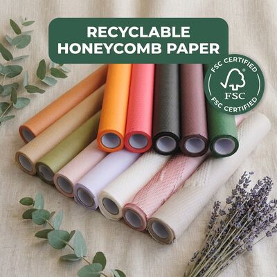 Rollo de papel de embalaje de panal, envoltura de embalaje protectora de papel acolchado para embalaje
