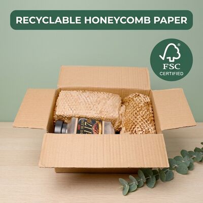 Papel perforado de panal de miel Roll Kraft Papel de panal de miel envuelto Papel de amortiguación expandible para el embalaje